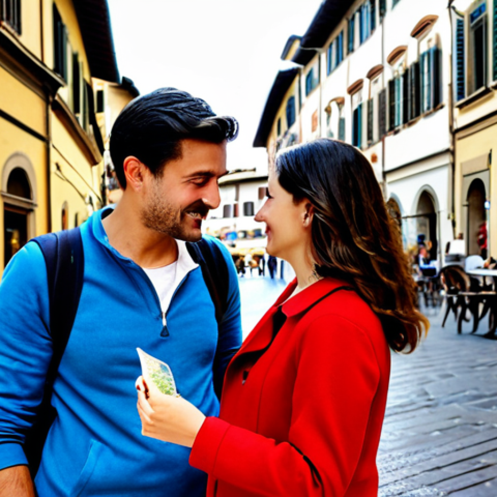 **Prompt:** A tourist couple, fully clothed in casual attire, looking at a map highlighting ZTL zones in Florence, Italy. Background: charming Italian street with Vespas and cafes. Safe for work, appropriate content, family-friendly, perfect anatomy, natural pose.